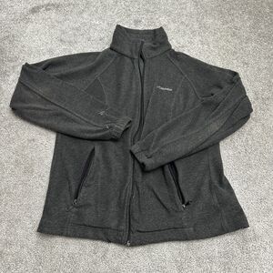 Columbia Fleece Jacket Womens Medium Dark Gray Full Zip Pocket Outdoor Hiking